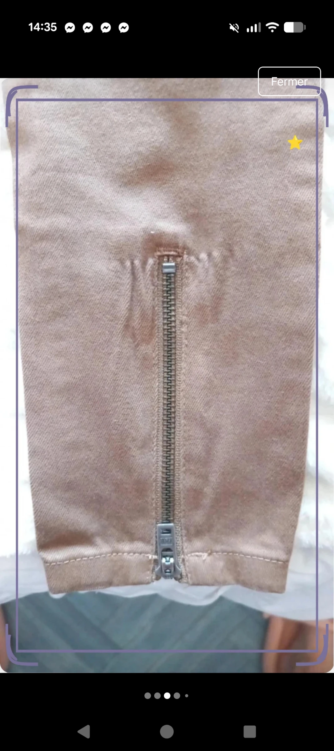 Pantalon slim marron/camel Jennyfer avec fermetures éclair aux chevilles - Taille 34 (XS) comme neuf – photo 3